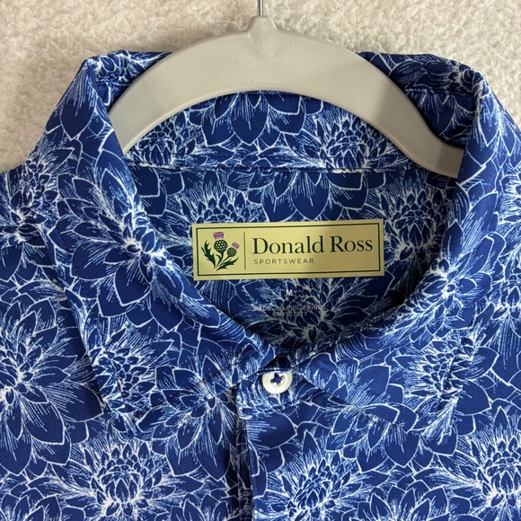 Donald Ross Philadelphia Cricket Club Golf Polo Shirt Men M Blue Floral AOP 1854 - Picture 5 of 8